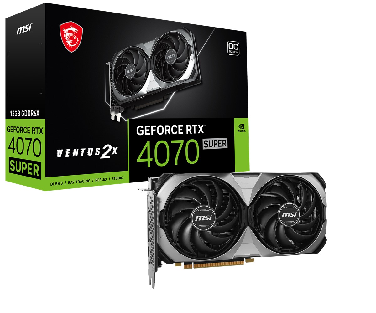 MSI VGA GEFORCE RTX 4070 SUPER 12G VENTUS 2X OC RTX4070S 12GB GDDR6X 192B DX12 PCIE 4.0 X16 (3XDP 1XHDMI)